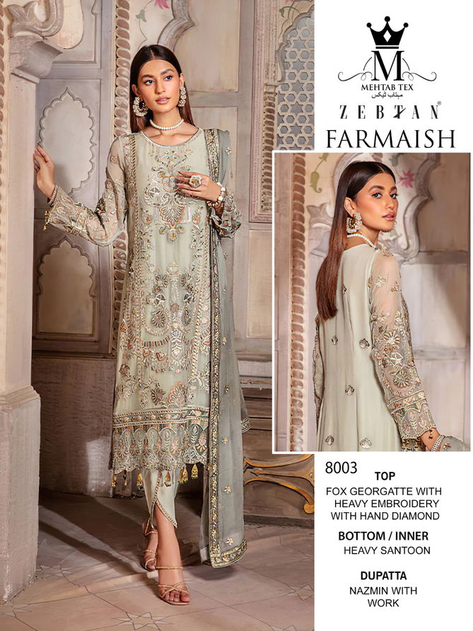 Mehtab Tex Zebtan Farmaish Festive Wear Wholesale Pakistani Salwar Suits Catalog